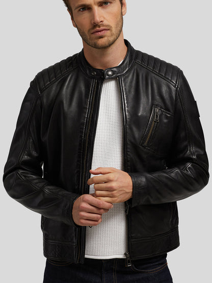 Mens Black Stylish Biker Jacket