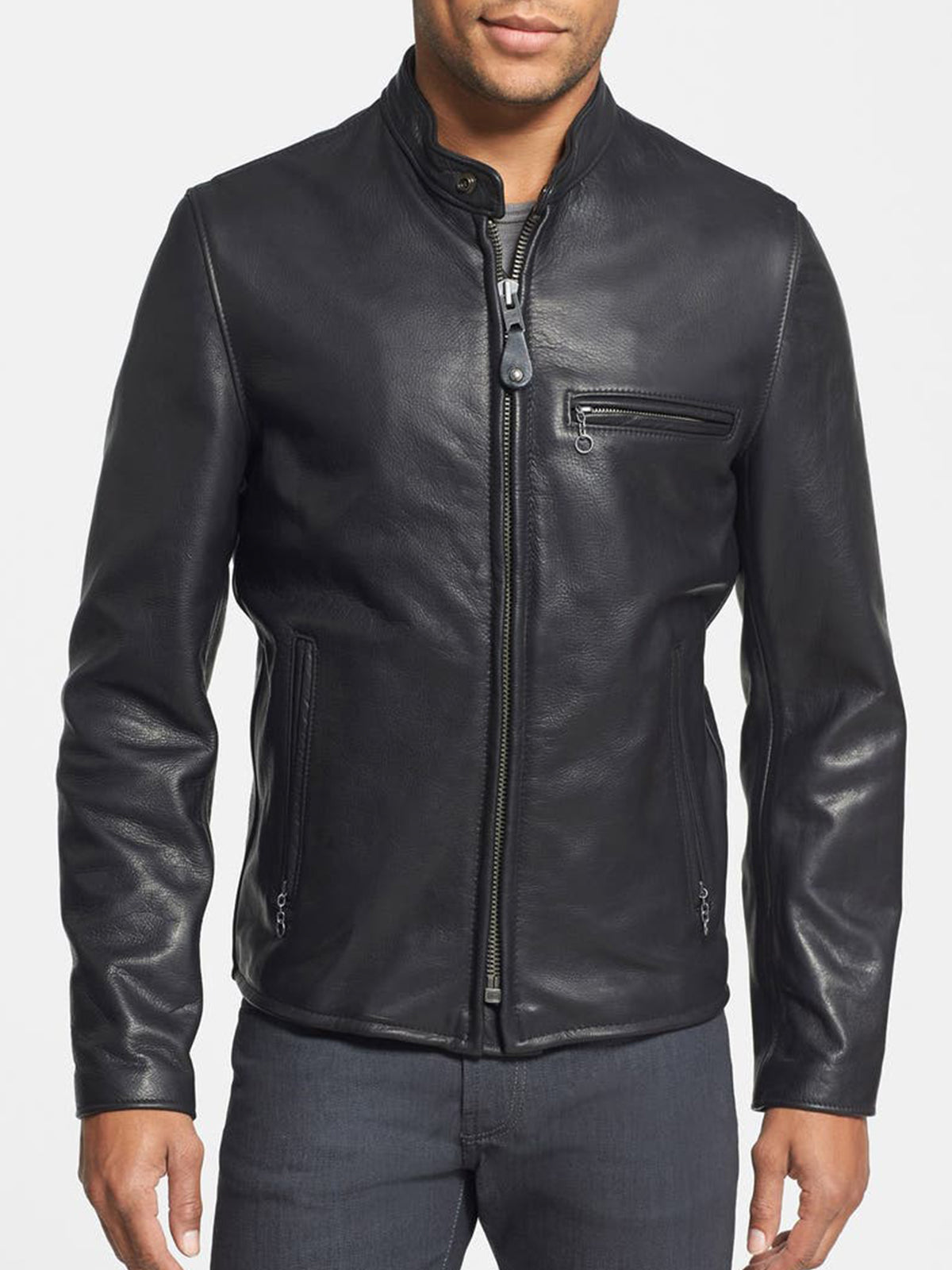 Mens Black Stylish Biker Leather Jacket