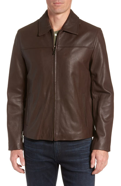 Men Brown Biker Leather Stylish Jacket