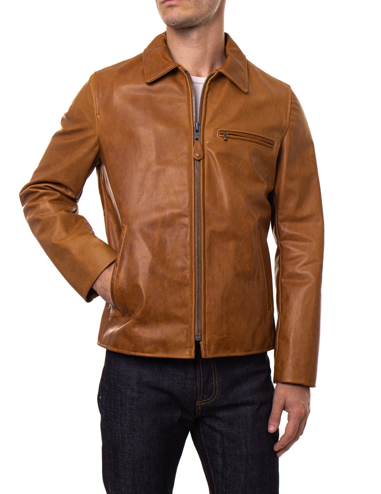 Mahogany Brown Men’s Real Leather Jacket