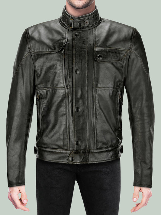 Men's Classical Black Leather Jacket