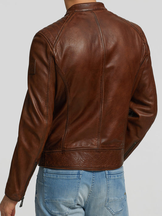 Mens Dark Brown Dashing Leather Jacket