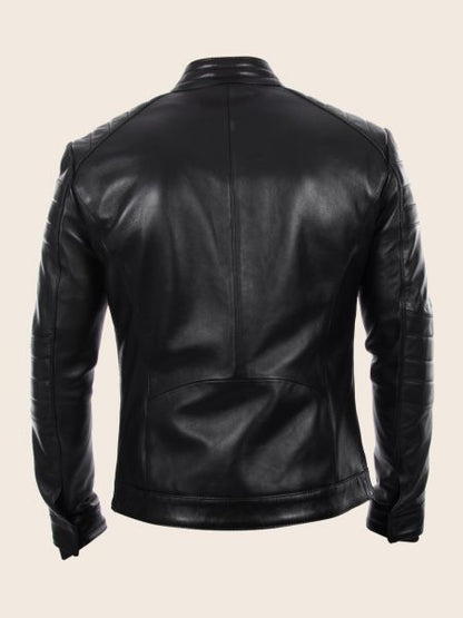 Mens Glorious Deep Black Leather Jacket