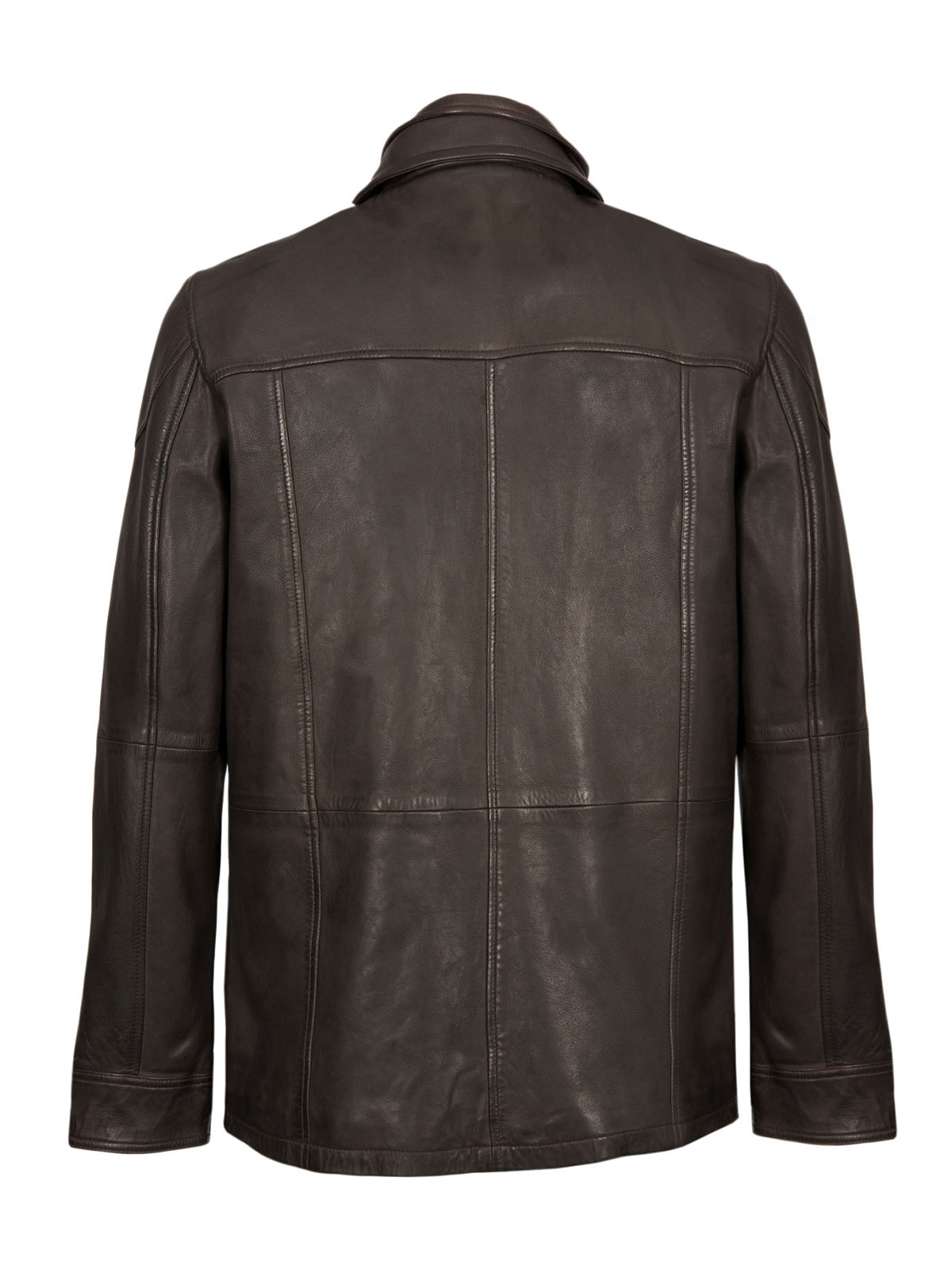 Mens Leather Chocolate Brown Leather Coat