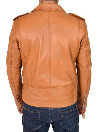 Mens Brown Biker Leather Jacket