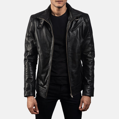 Black Premium Leather Biker Jacket