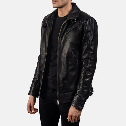 Black Premium Leather Biker Jacket