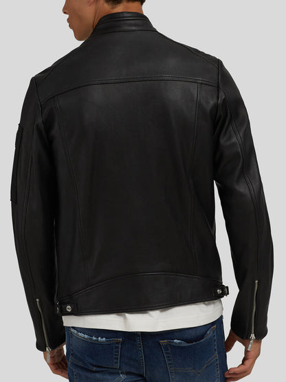 Mens New Motercycle Black Slimfit Jacket