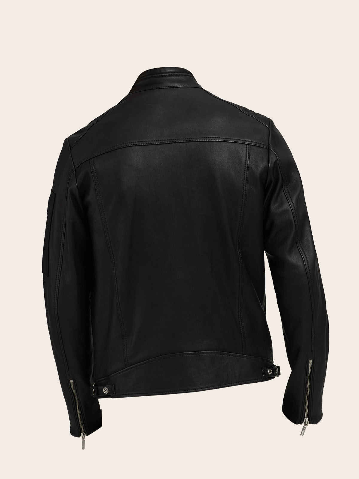 Men’s Real Leather Black Biker Jacket