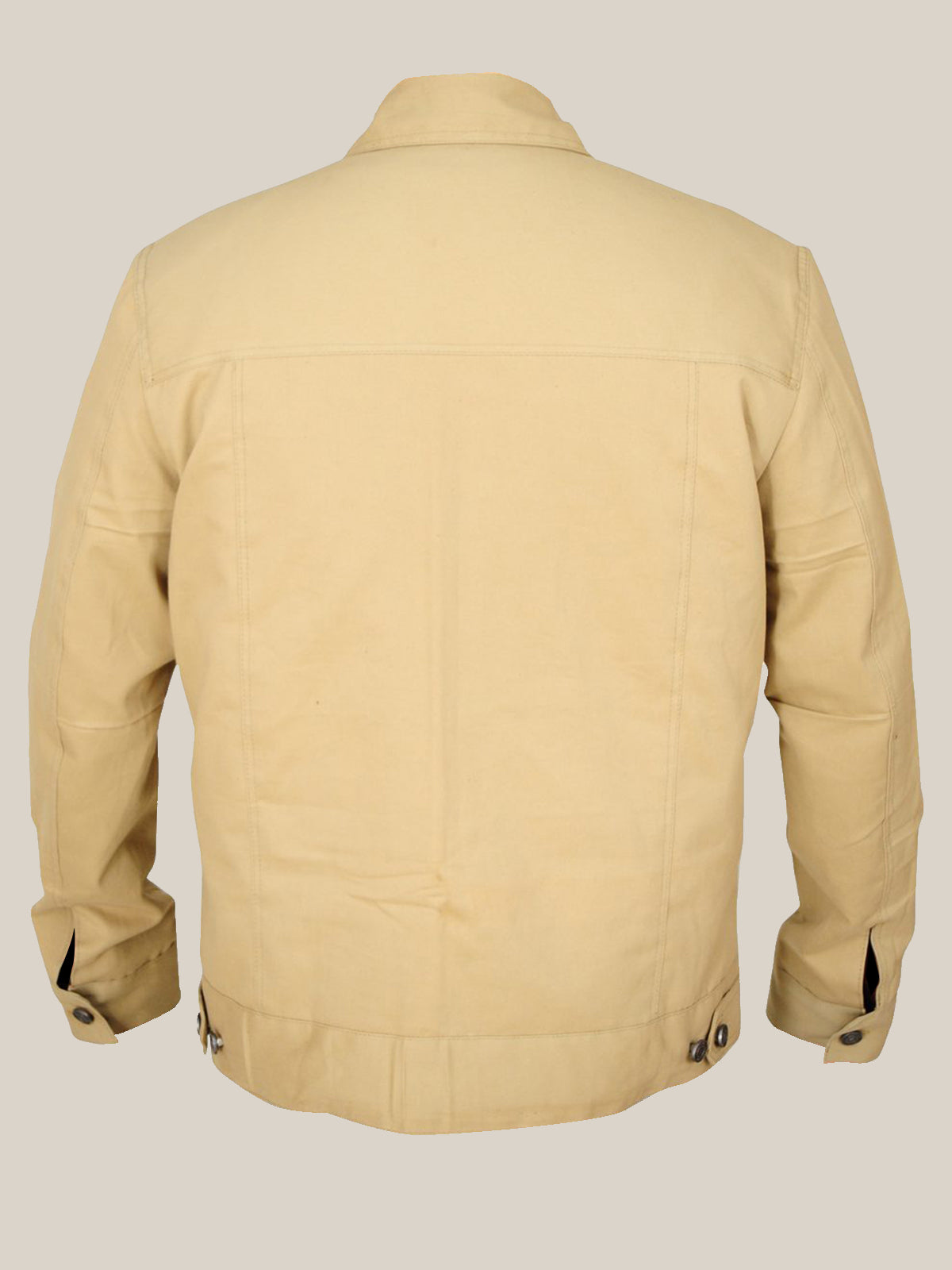 Men's Striking Beige Cotton Trucker Jacket