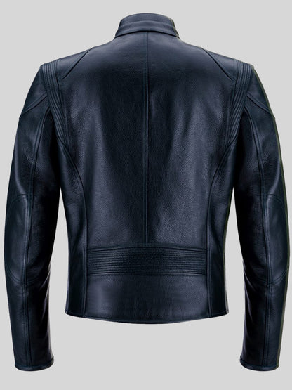 Black Men's Stylish Motorcycle Leather Jacket