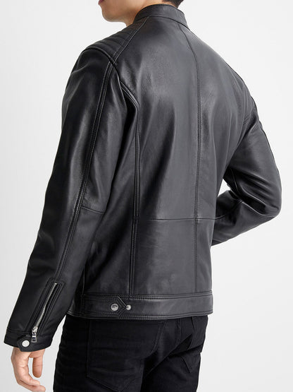 Mens Notch Collar Biker Jacket