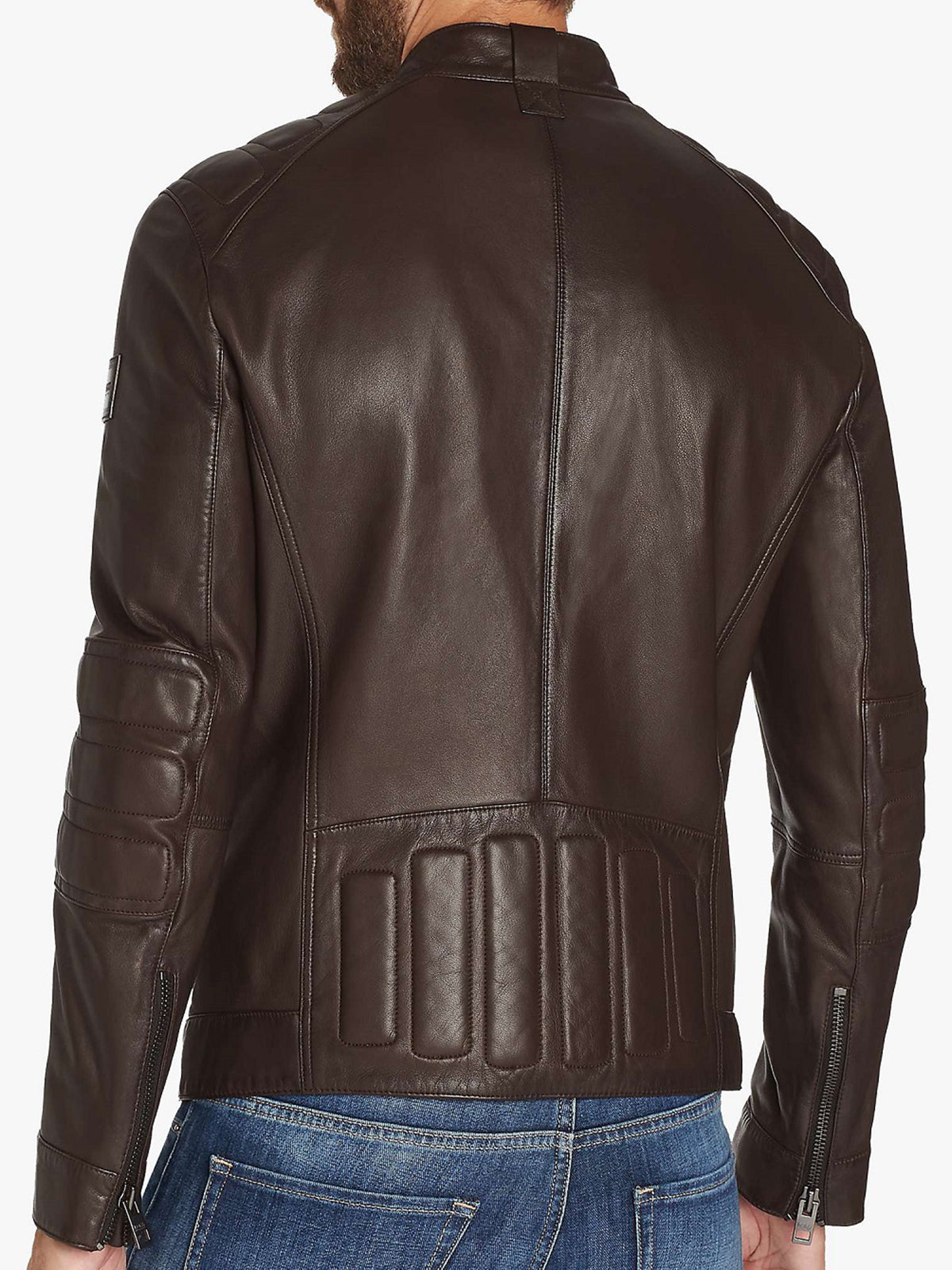 Mens Dark Brown Biker Leather Jacket