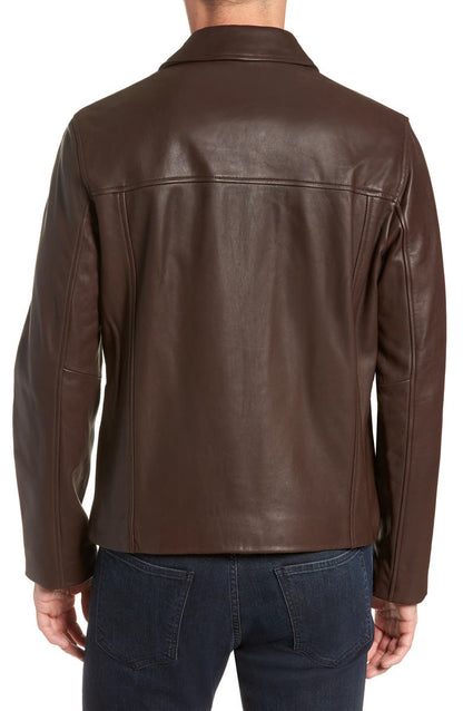 Men Brown Biker Leather Stylish Jacket