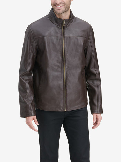 Mens Smooth Brown Leather Jacket