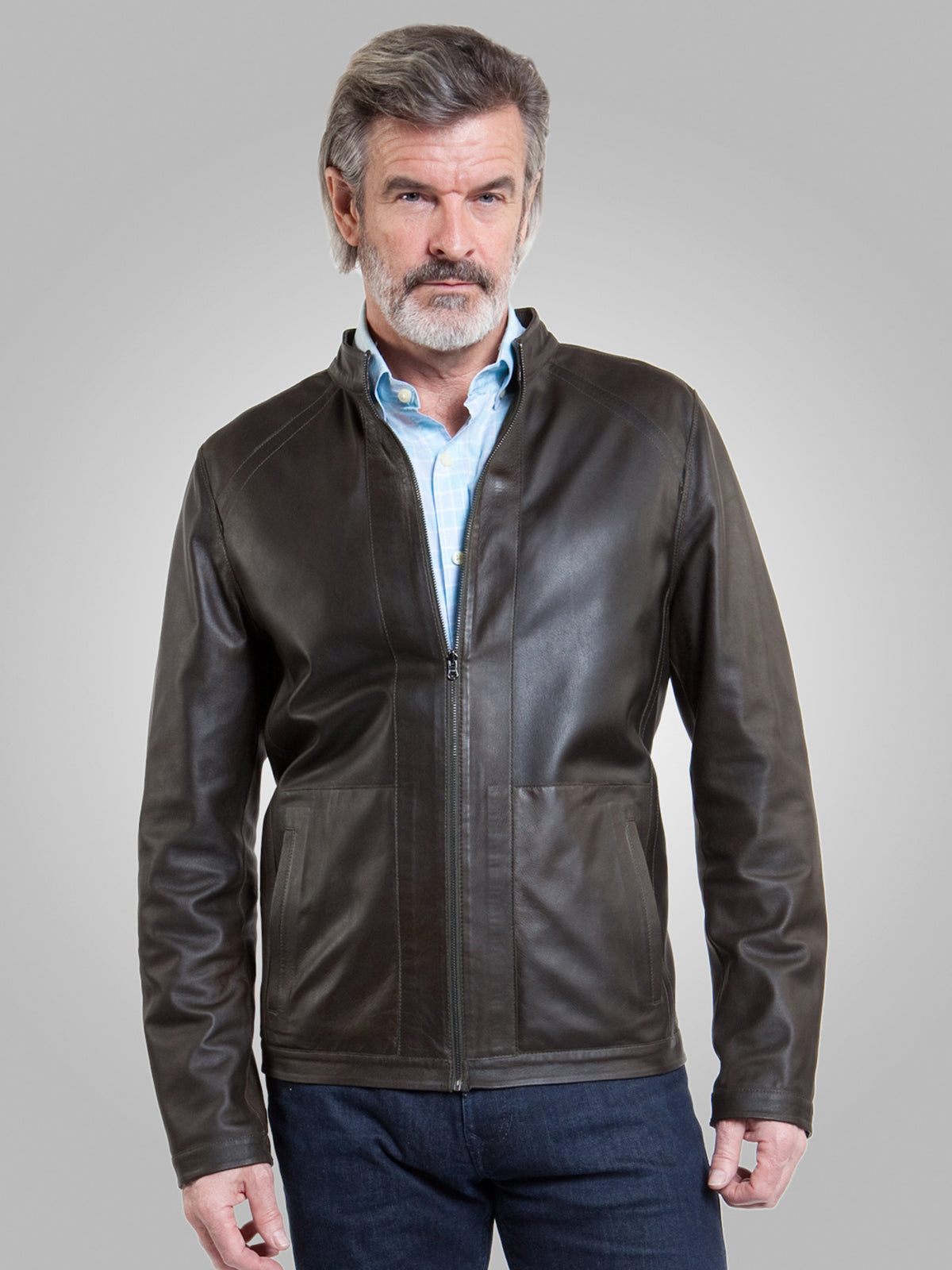 Mens Stylish Brown Leather Jacket - Frozva