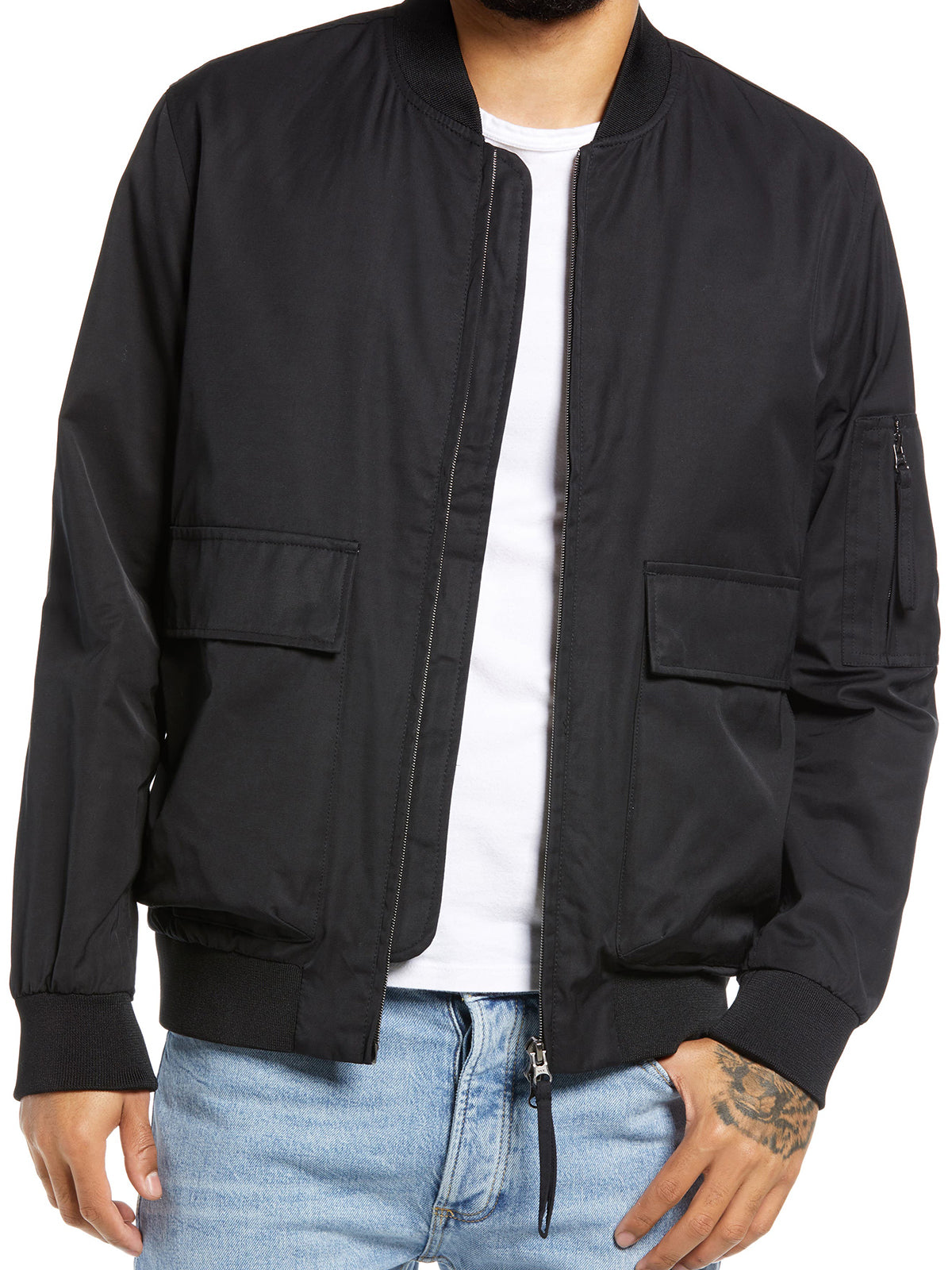 Mens Slim Fit Cotton Bomber Jacket