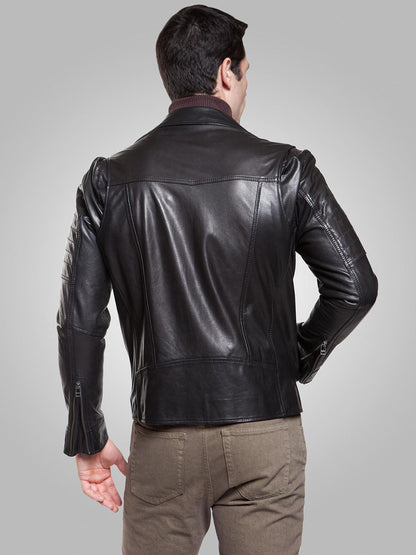 Mens Biker Stylish Black Jacket