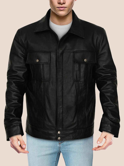 Mens Mexican Distressed Black Leather Jacket