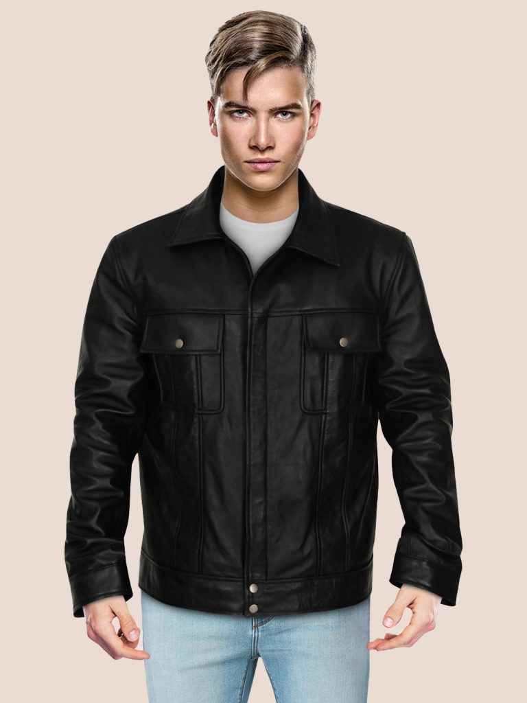 Mens Mexican Distressed Black Leather Jacket