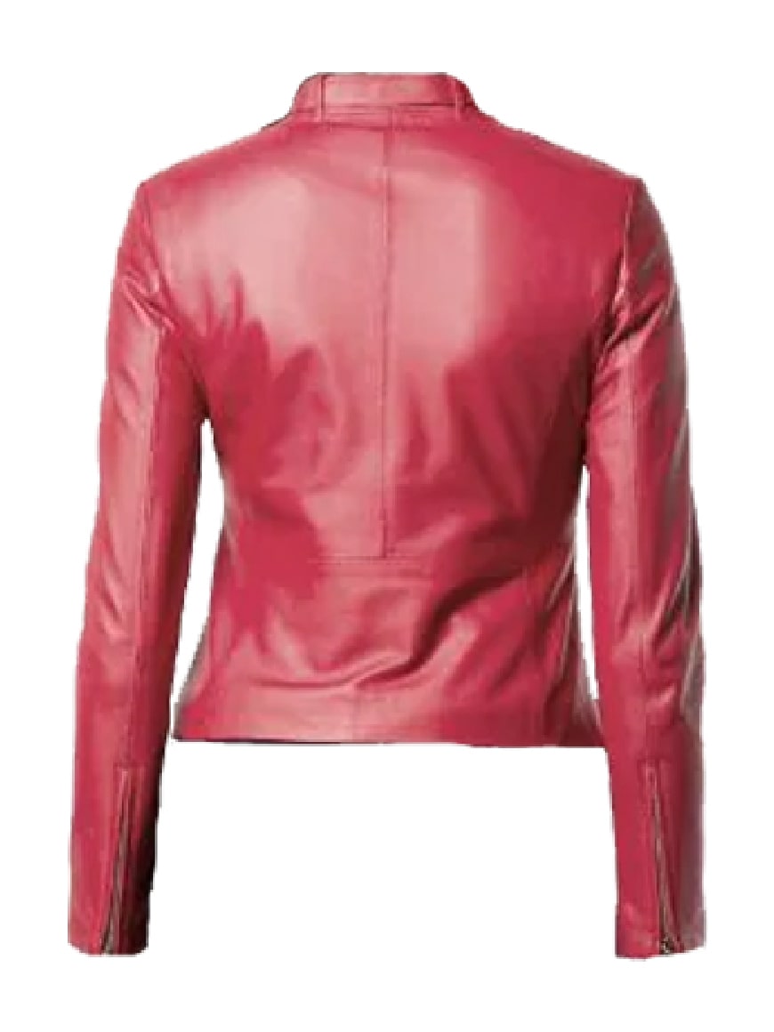 Modish Red Biker Genuine Leather Jacket