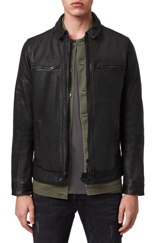 Buy Mens Biker Leather Cafe Racer Jacket