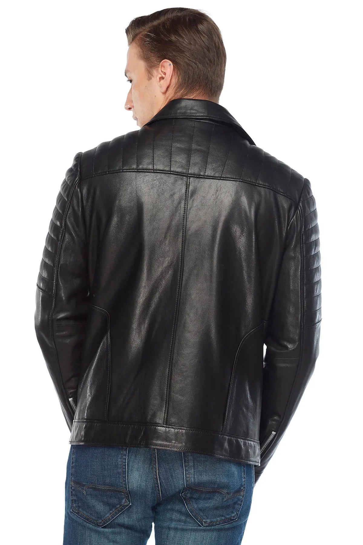 Men's Black Leather Motorcycle Jacket – Frozva