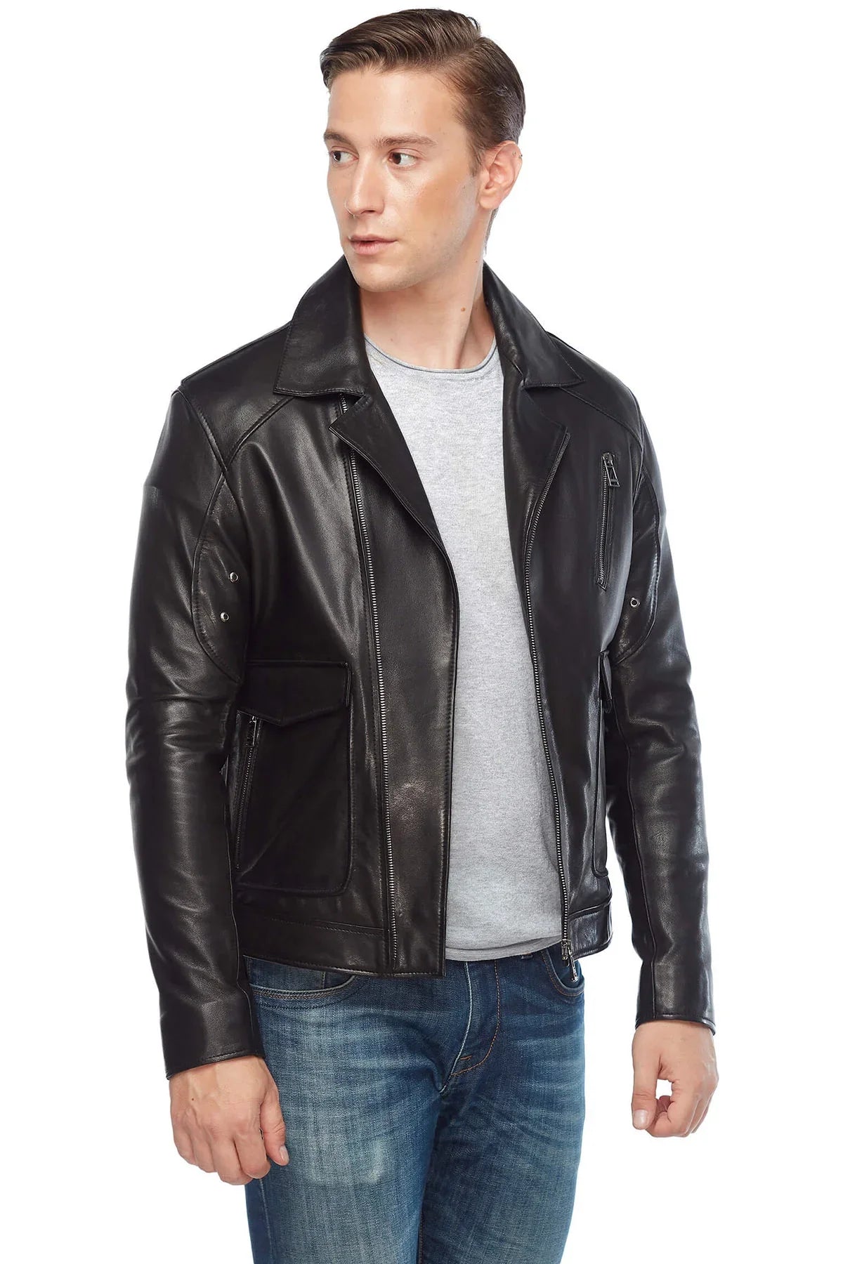 Real Leather Black Biker Jacket for Men – Frozva