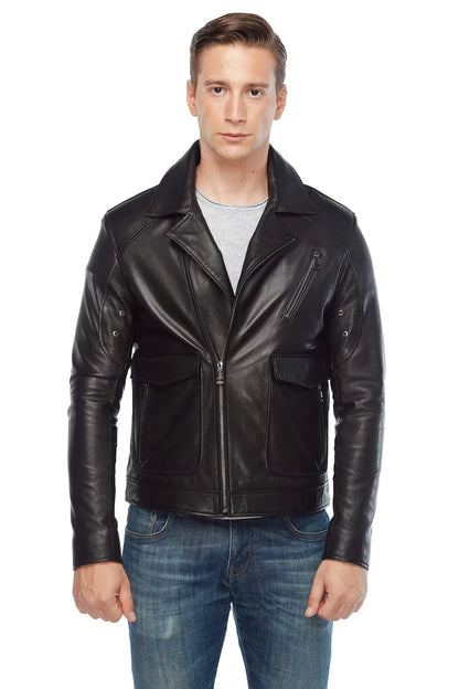 Real Leather Black Biker Jacket for Men – Frozva