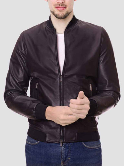 Quilted Bomber Biker Round Collar Jacket