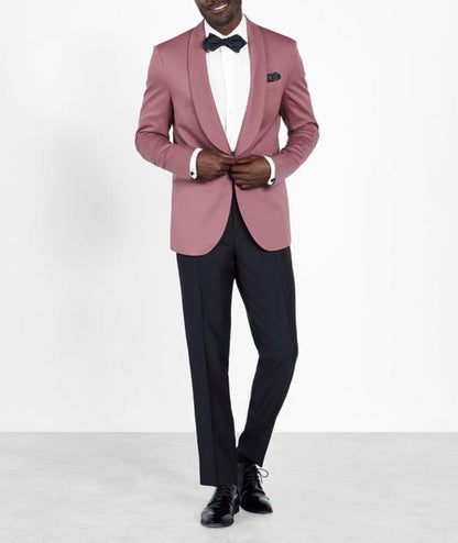 Mens Two Piece Rose Pink Velvet Jacket Tuxedo