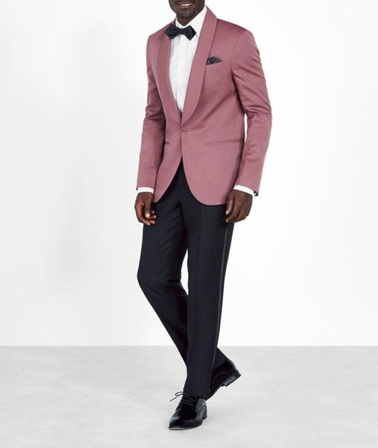 Mens Two Piece Rose Pink Velvet Jacket Tuxedo