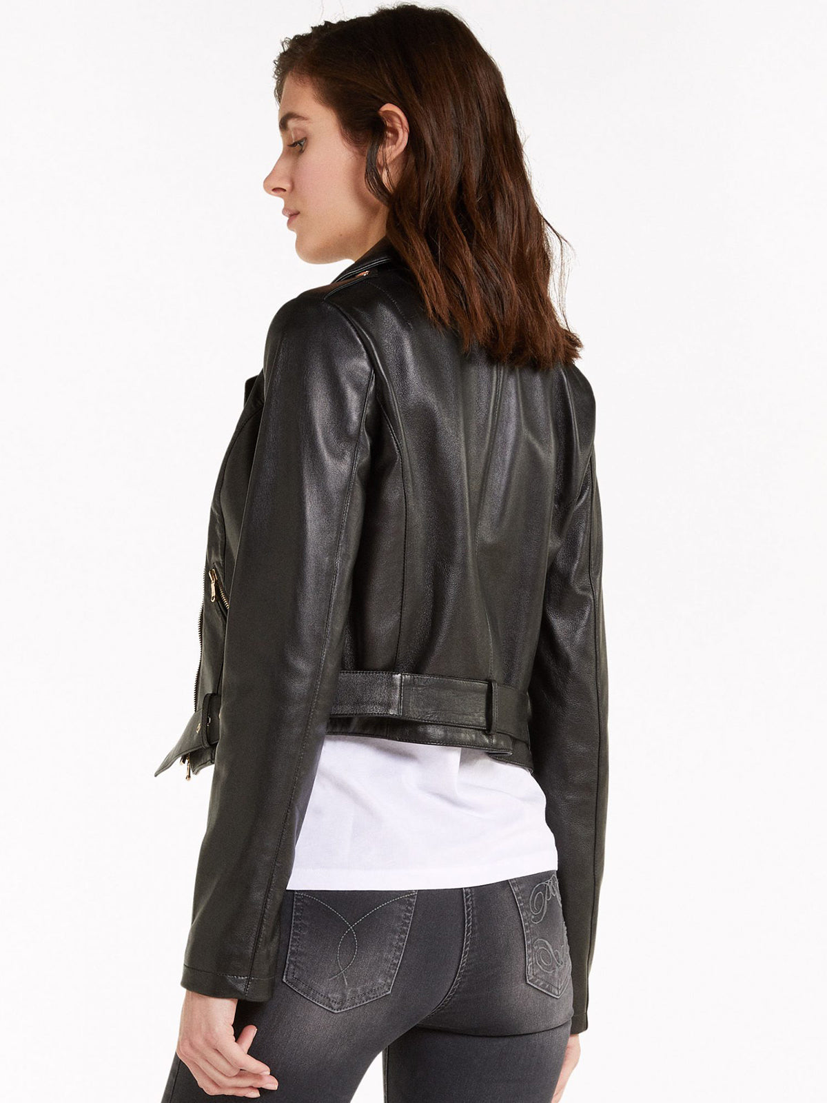 Women's Black Biker Leather Jacket