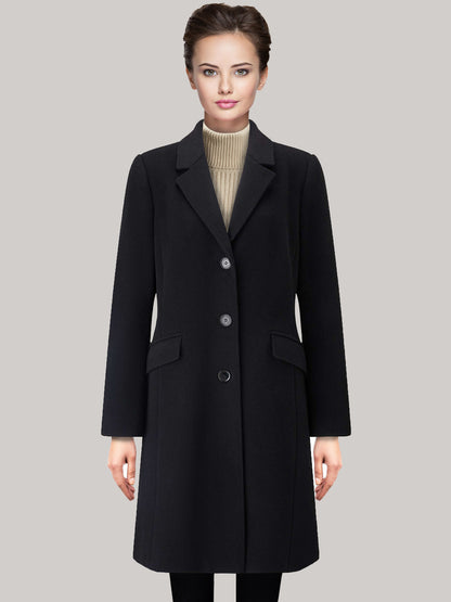 Slim Longline Black Women Coat