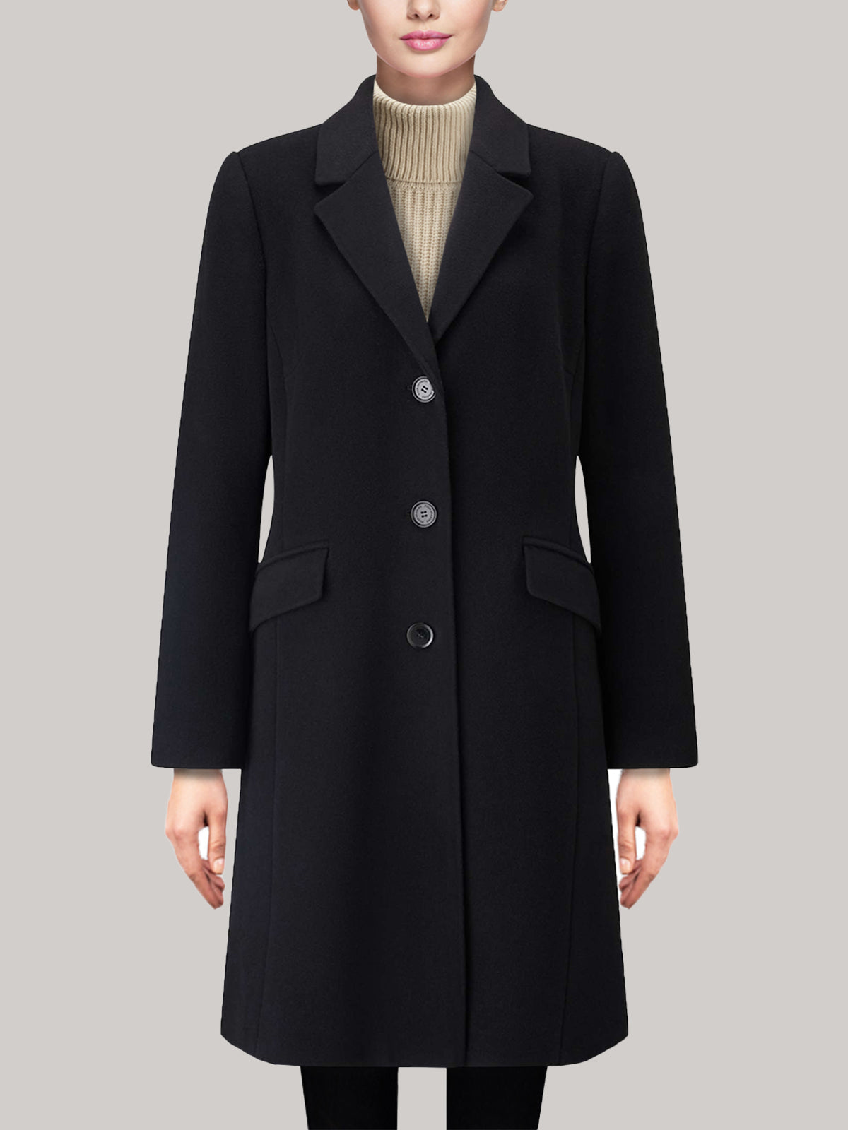 Slim Longline Black Women Coat