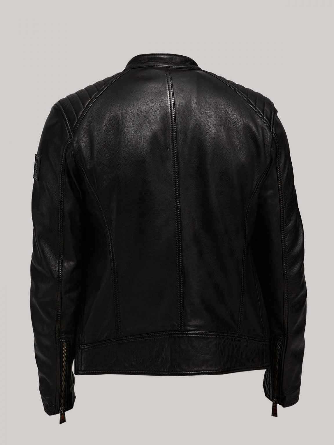 Stylish Notch Collar Men Real Leather Jacket