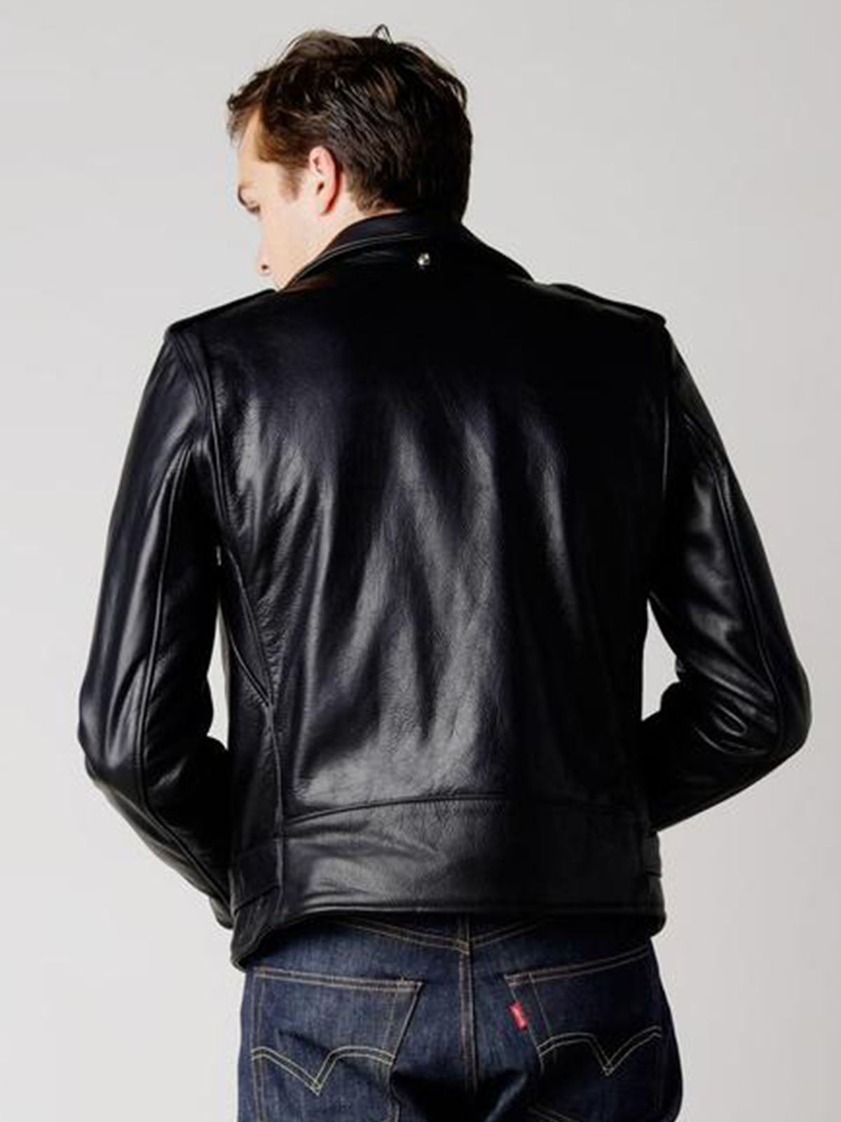 Mens Dashing Black Belted leather Jacket