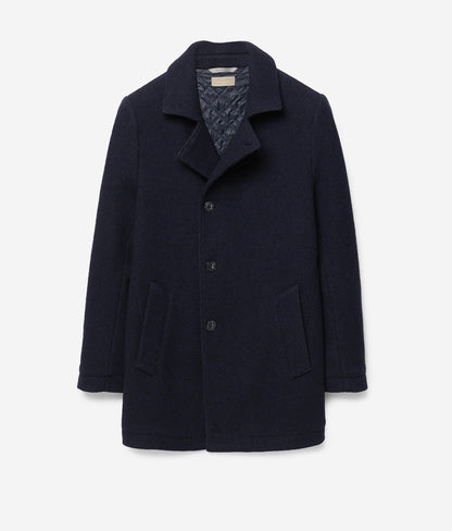 Mens Modern Blue Wool Coat