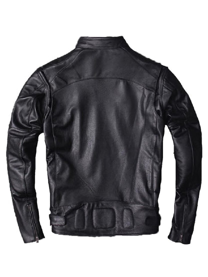 Men’s Black Classic Biker Vintage Leather Jacket