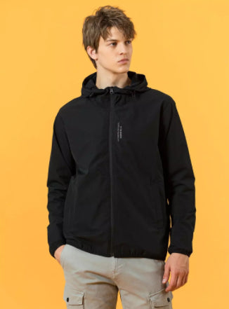 Black Hooded Jacket For Men