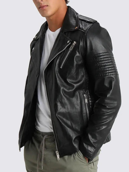 Men’s Black Biker Leather Jacket