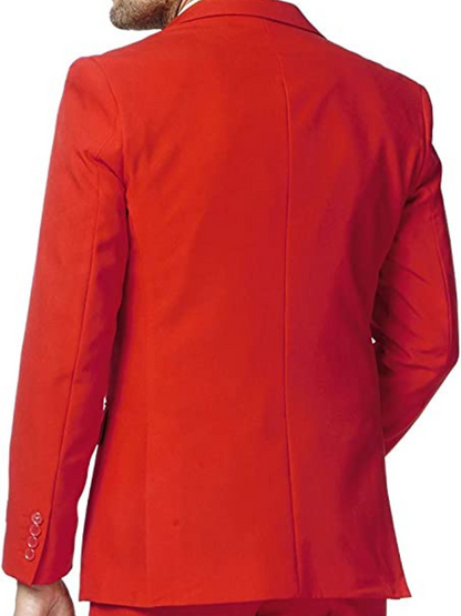 Mens Slim Fit Red Two Piece Party Suit