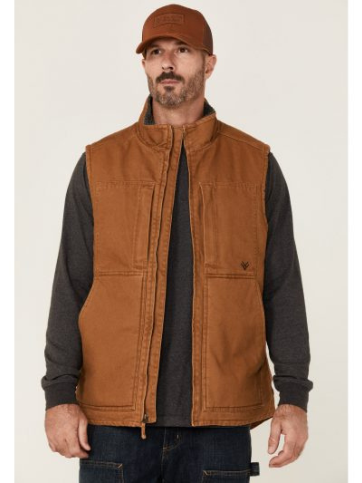 Brown Real Leather Men Vest