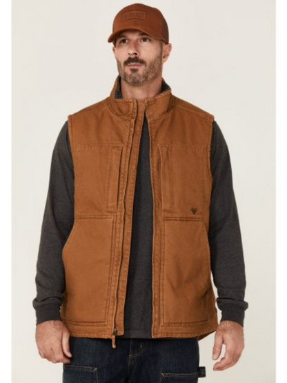 Brown Real Leather Men Vest