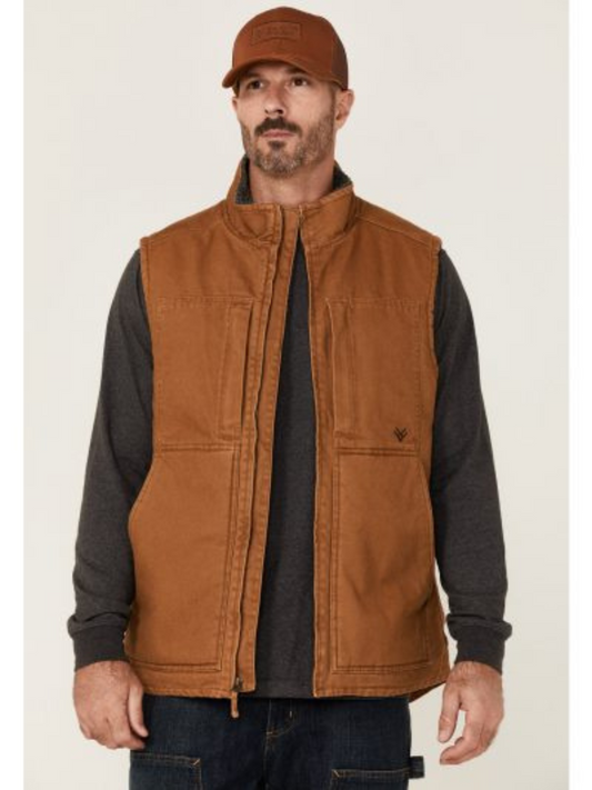 Brown Real Leather Men Vest