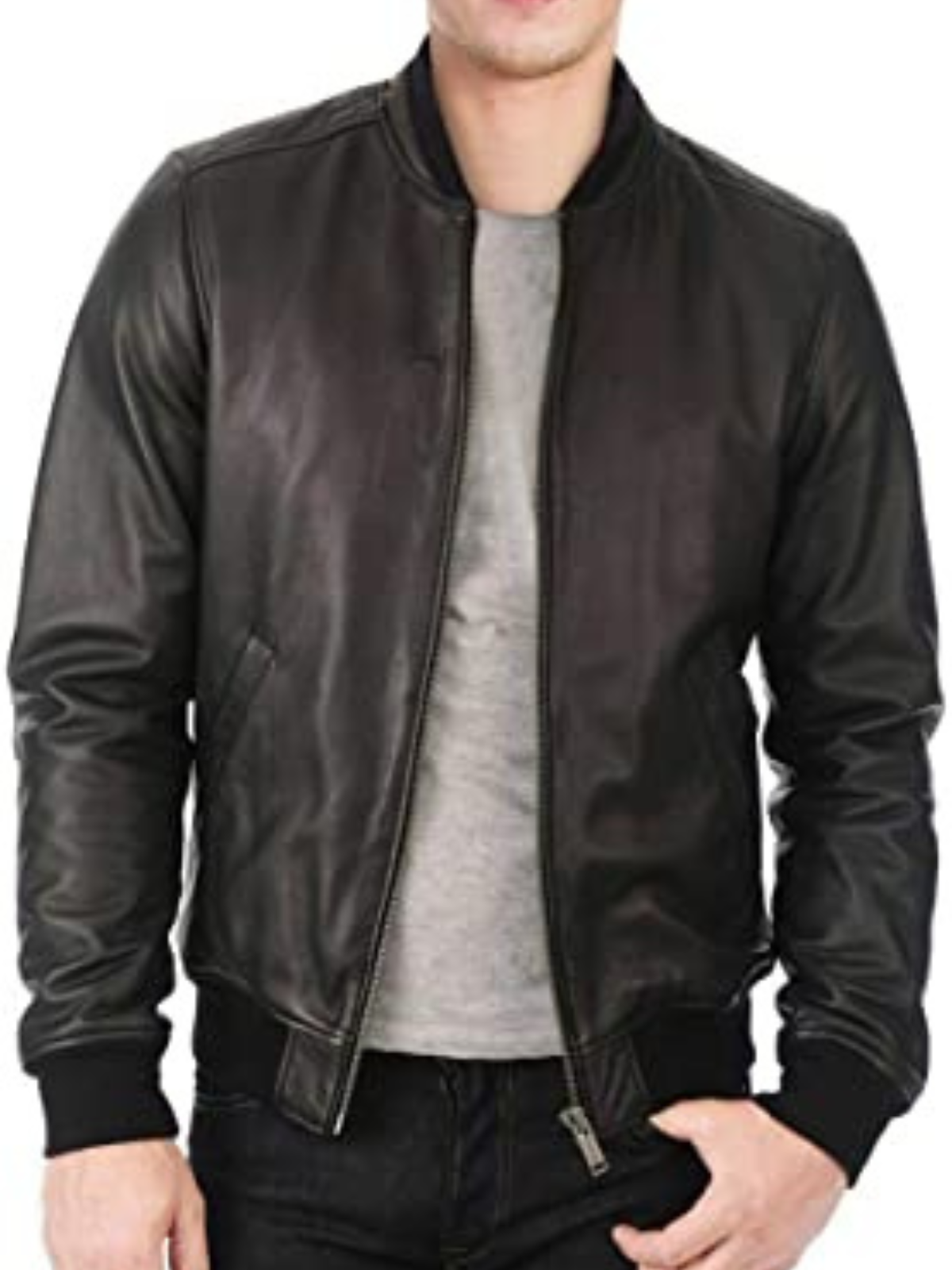 Mens Biker Black Cowhide Leather Jacket