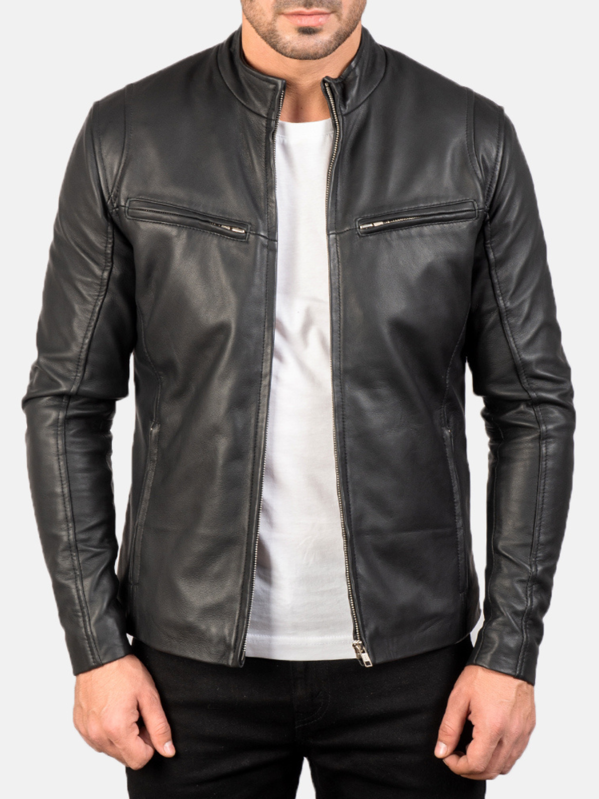 Premium Ionic Black Leather Jacket