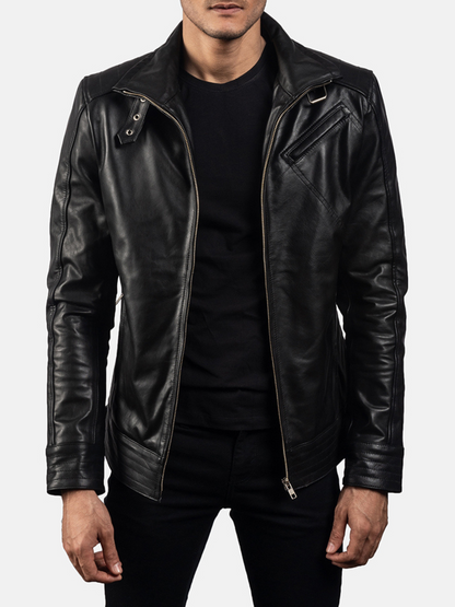 Black Premium Leather Biker Jacket