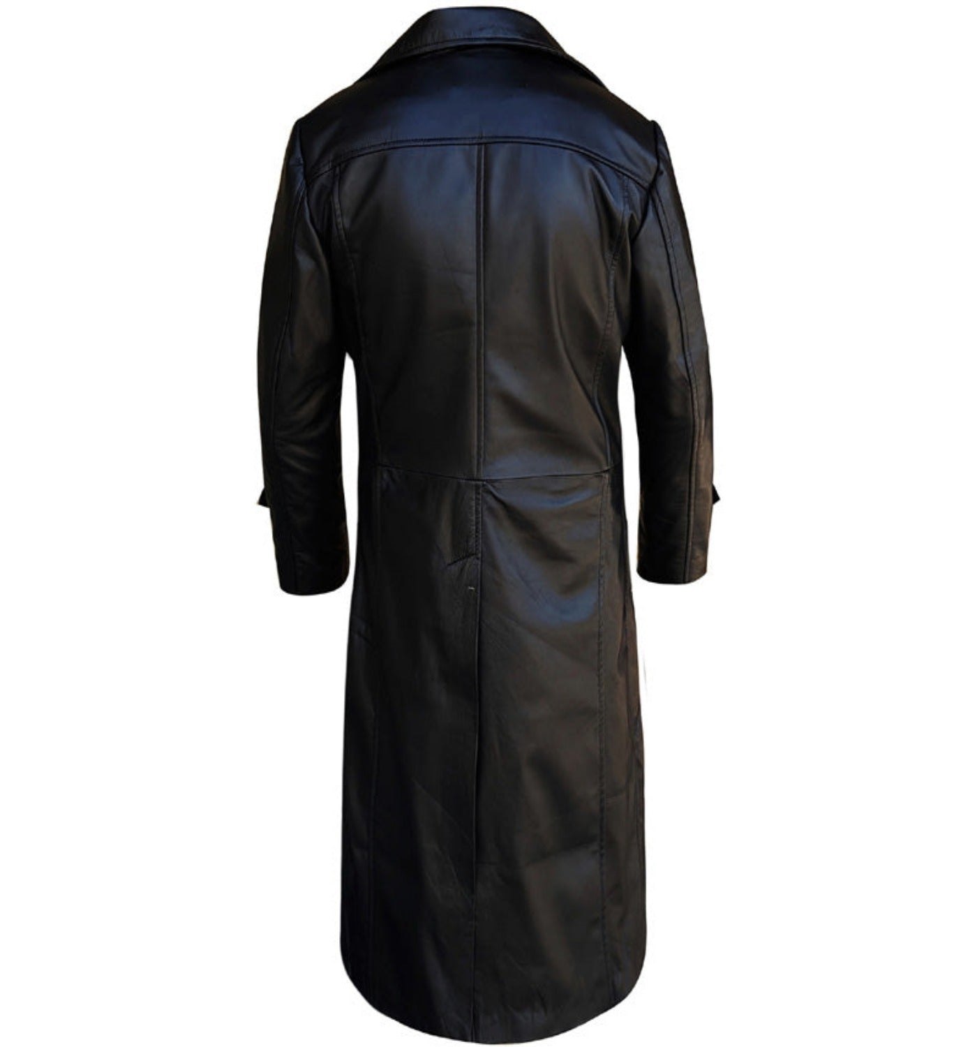 Mens Glamorous Black Leather Trench Coat