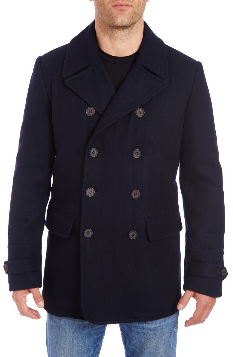 Water Resistant Wool Blend Peacoat